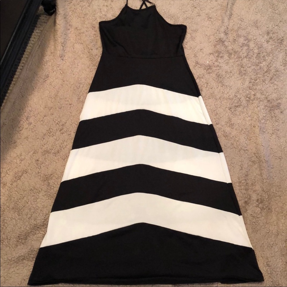 Black and white striped dress!